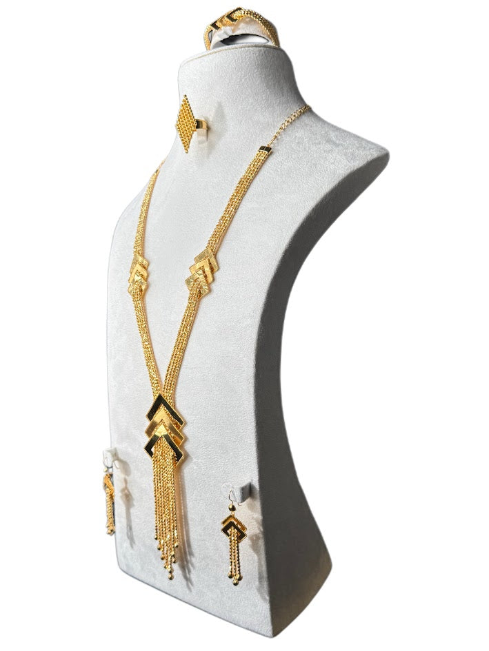 21K Gold Necklace & Ring & Earrings 115.85g