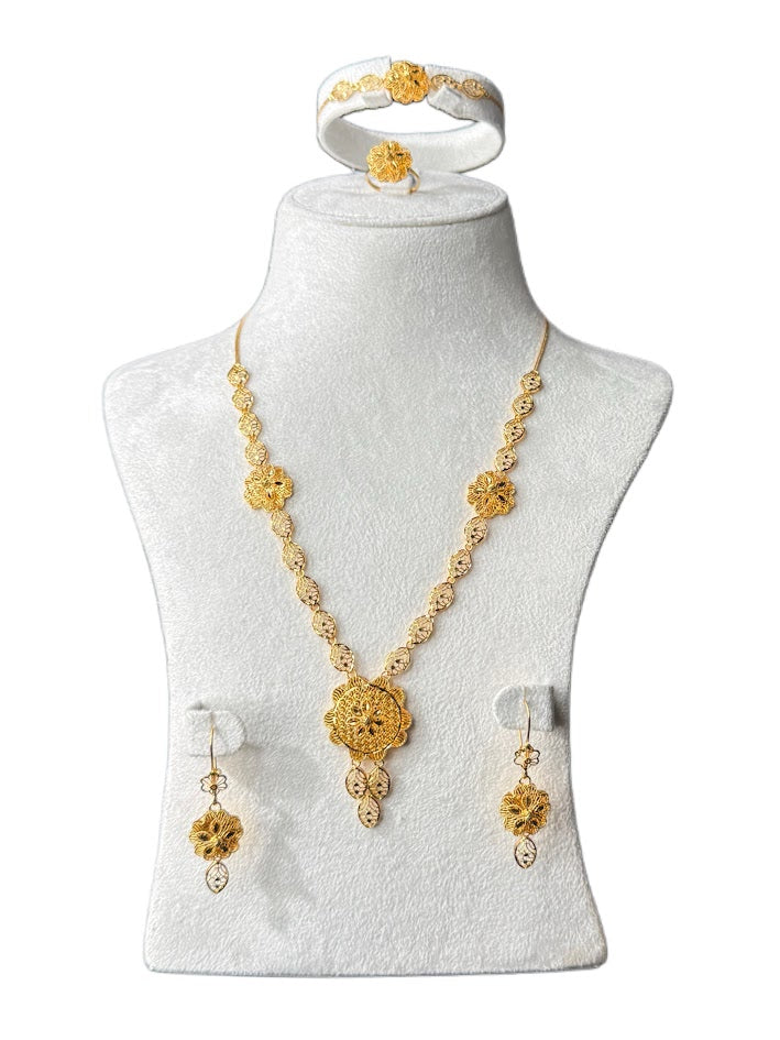 22K Gold Necklace & Ring & Earrings, Bracelet 22.02g