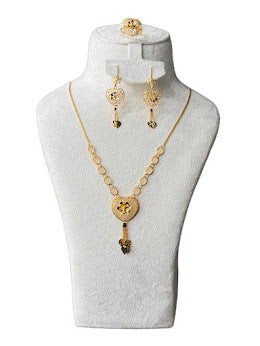 22K Gold Necklace & Ring & Earrings 16.34g