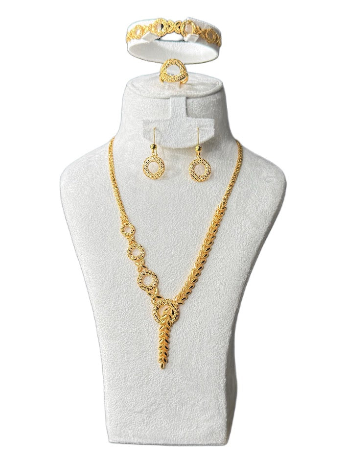 22K Gold Necklace & Ring & Earrings, Bracelet  30.79g