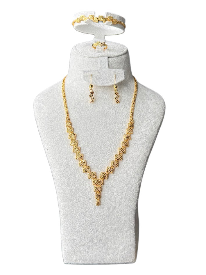 22K Gold Necklace & Ring & Earrings, Bracelet 25.68g