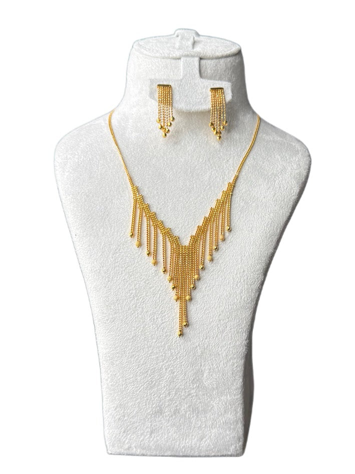 22K Gold Necklace & Ring & Earrings 23.2g