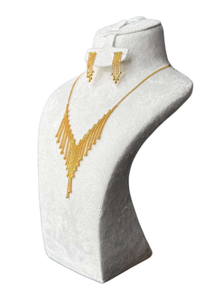 22K Gold Necklace & Ring & Earrings 23.2g