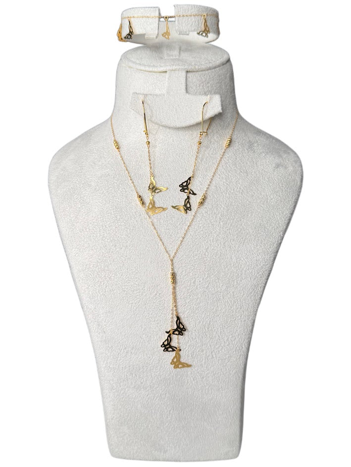 21K Gold Necklace & Bracelet& Earrings 4.69g