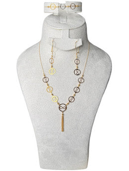 21K Gold Necklace & Bracelet & Earrings 4.44g