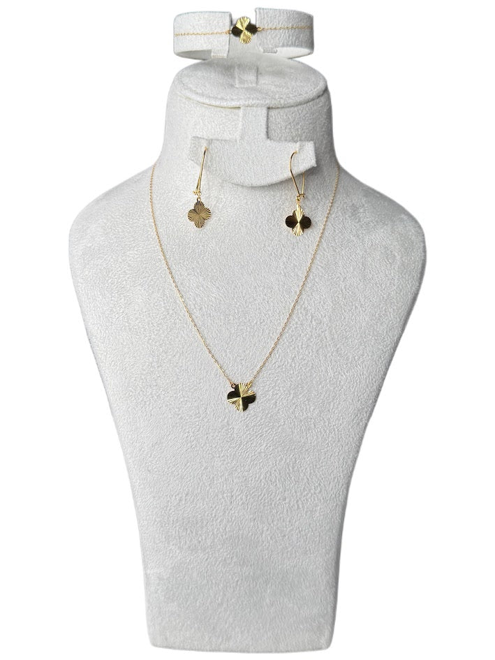 21K Gold Necklace & Bracelet & Earrings 3.31g