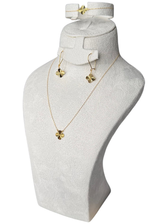 21K Gold Necklace & Bracelet & Earrings 3.31g