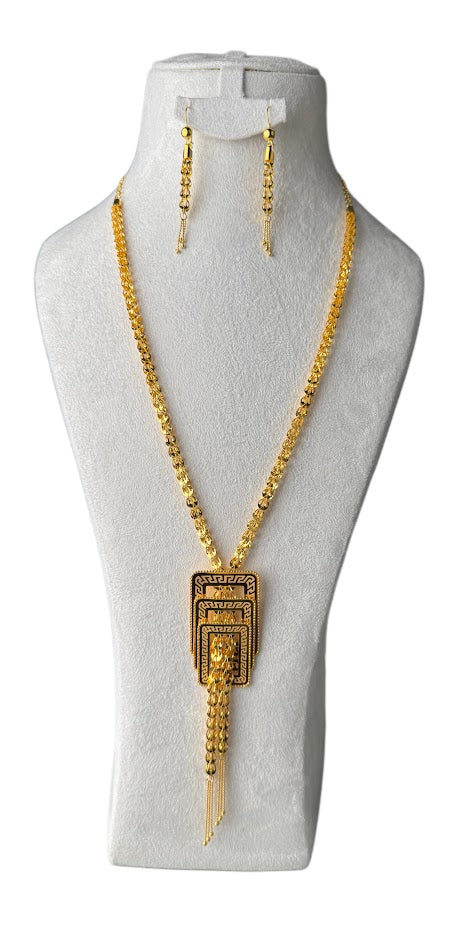 22K Gold Necklace & Earrings 29.49g