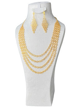 22K Gold Necklace & Earrings 56.36g