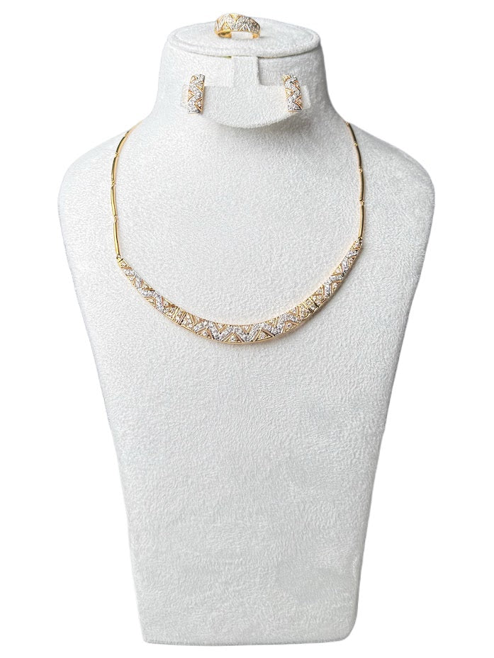 21K Gold Necklace & Ring & Earrings 21.1g