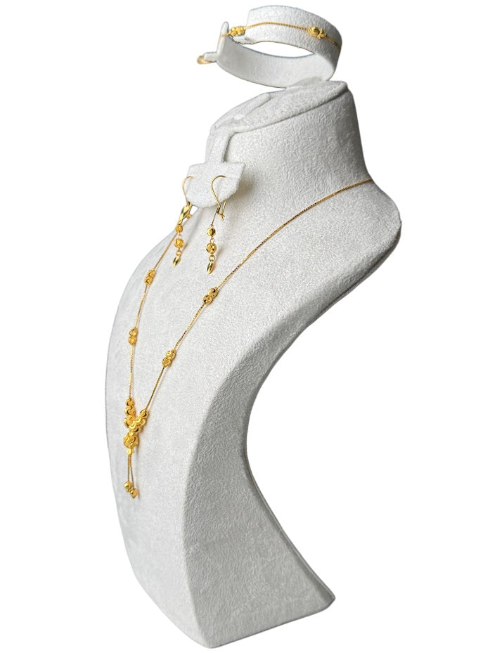 22K Gold Necklace & Earrings 18.08g