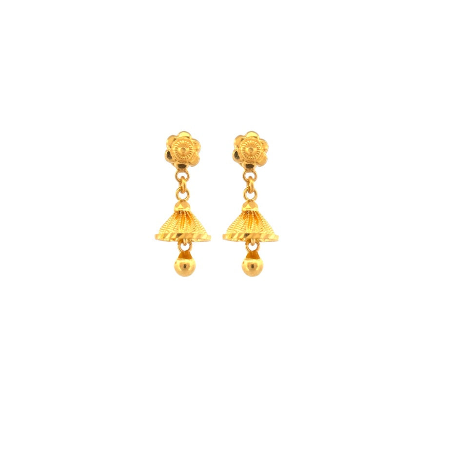 22K Gold Earrings 3.36g