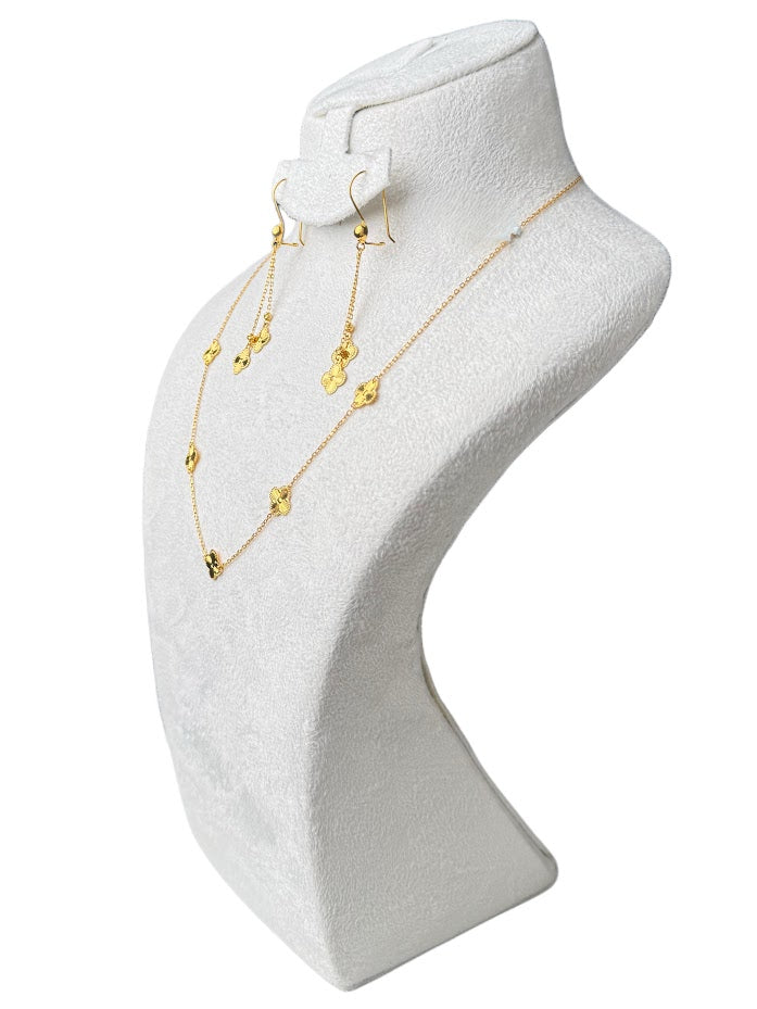 21K Gold Necklace & Earrings 5.26g