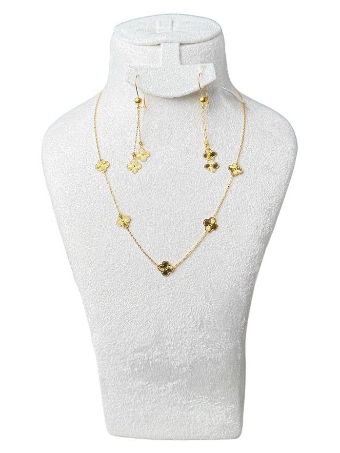 21K Gold Necklace & Earrings 5.26g