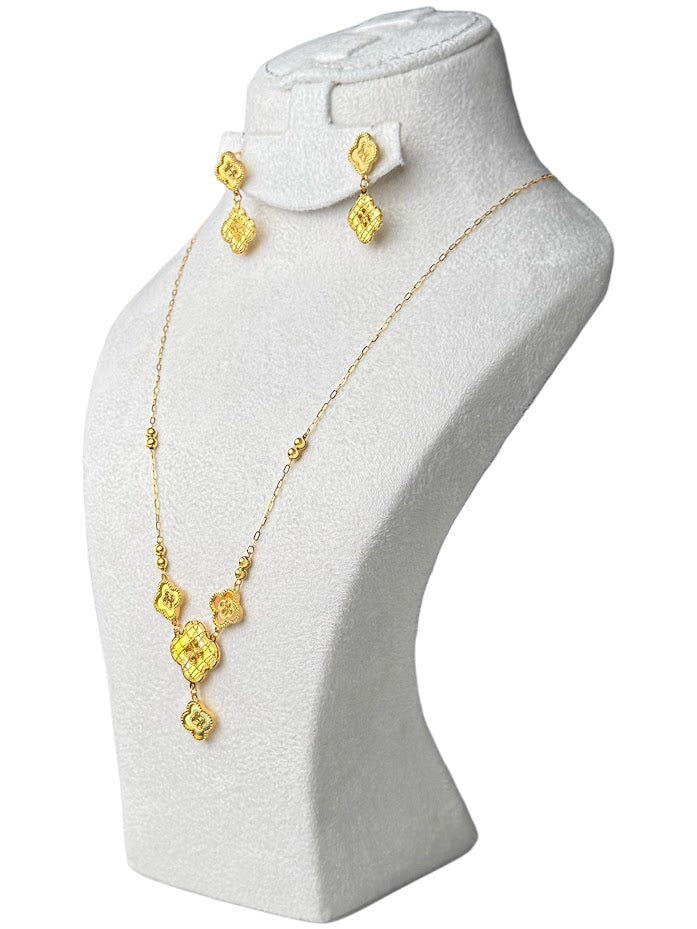 22K Gold Necklace & Ring & Earrings 12.68g