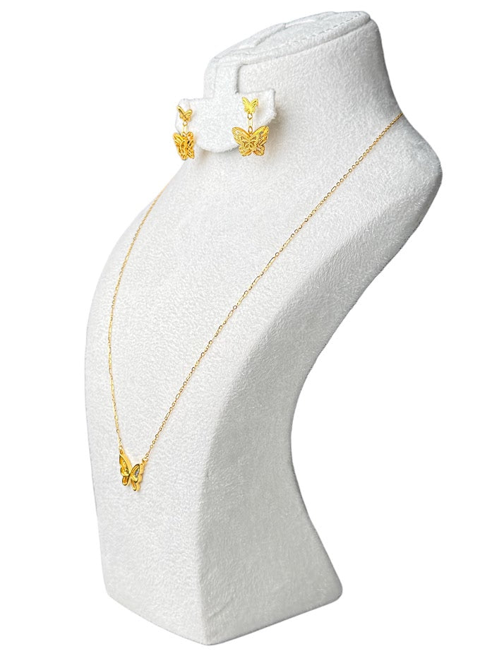 22K Gold Necklace & Earrings 6.11g
