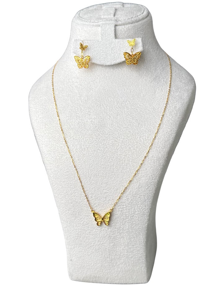 22K Gold Necklace & Earrings 6.11g