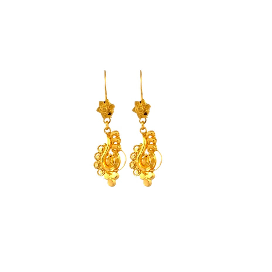 22K Gold Earrings 3.24g