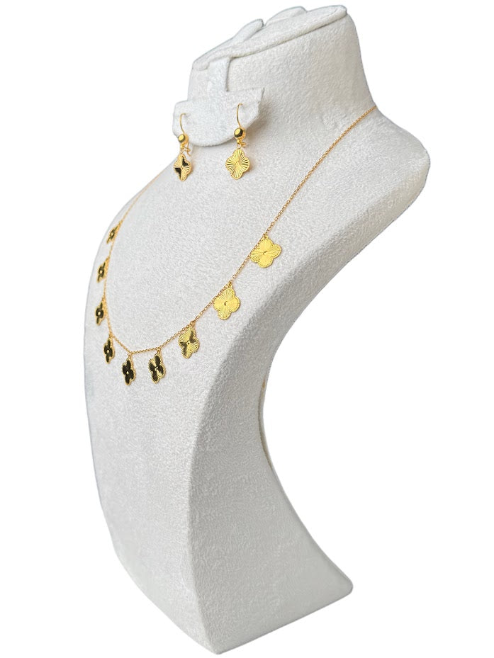 21K Gold Necklace & Ring & Earrings 7.28g