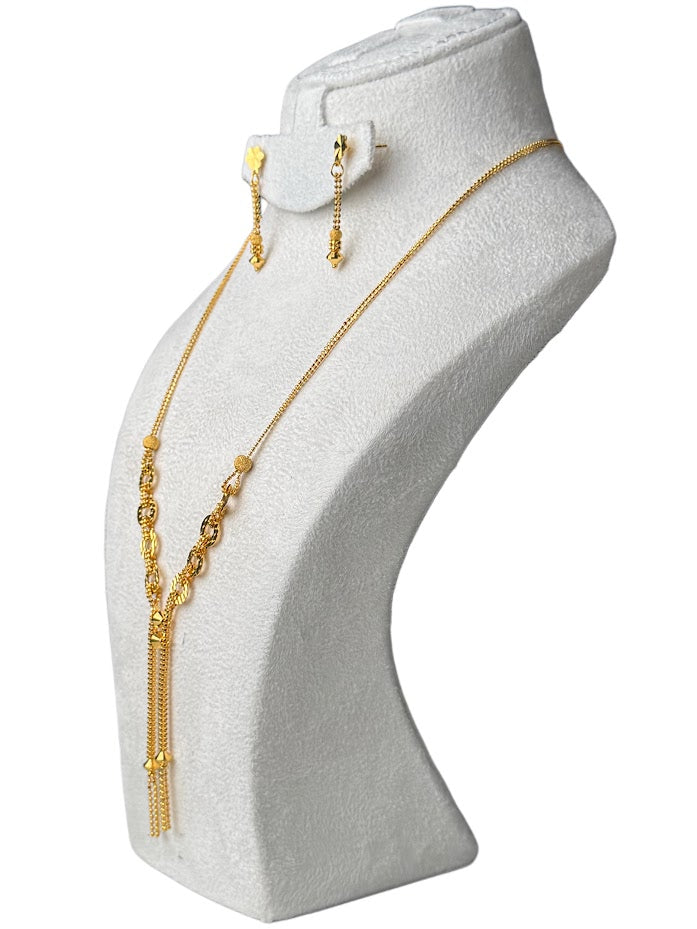 22K Gold Necklace & Ring & Earrings 12.77g