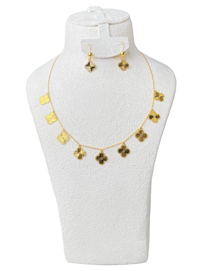 21K Gold Necklace & Ring & Earrings 7.28g