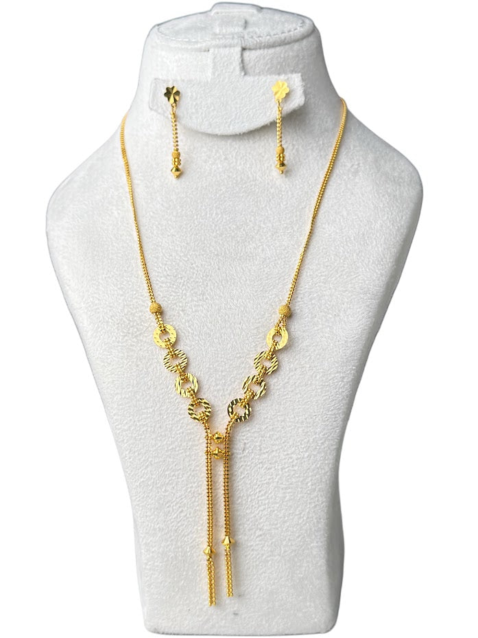 22K Gold Necklace & Ring & Earrings 12.77g