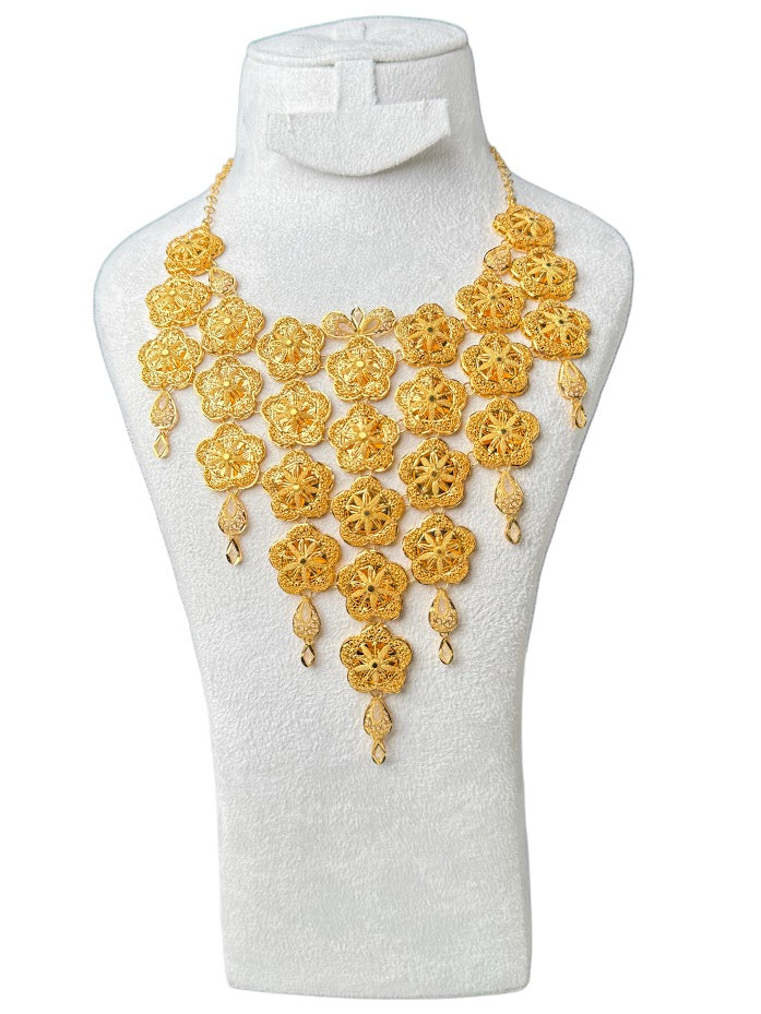 22K Gold Necklace & Ring & Earrings 56.96g
