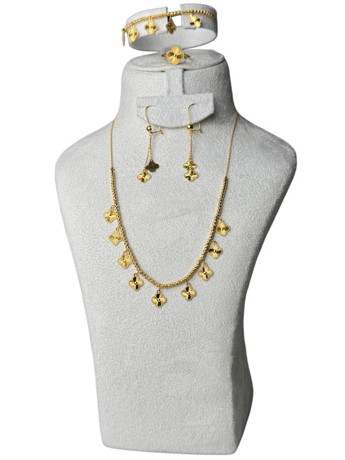 22K Gold Necklace & Ring & Earrings & bracelet 15.58g