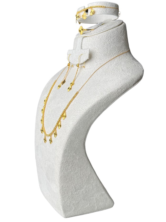 22K Gold Necklace & Ring & Earrings & bracelet 15.58g