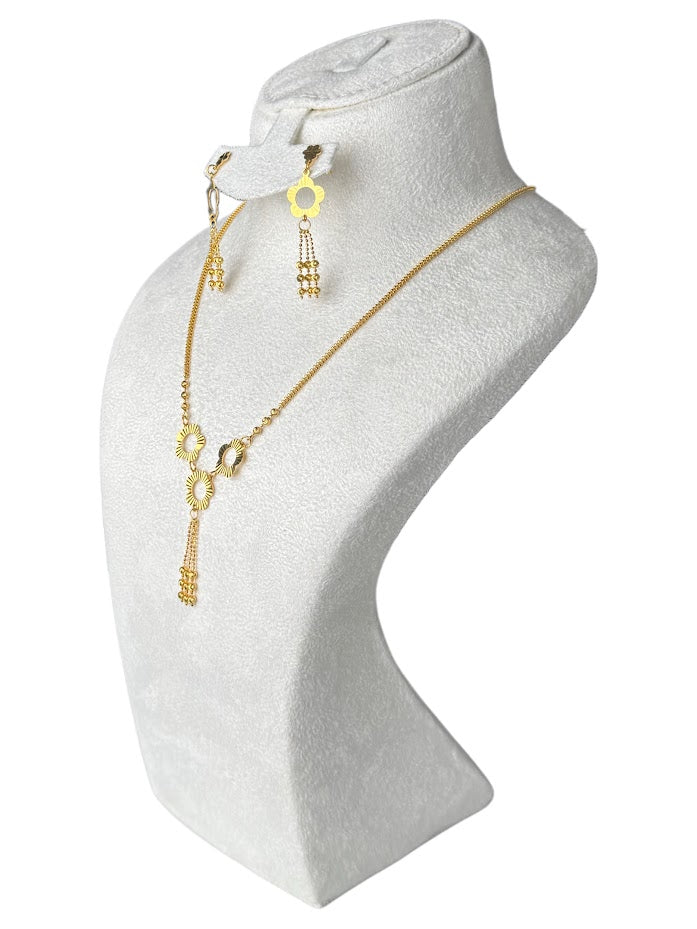 22K Gold Necklace & Earrings 12.97g